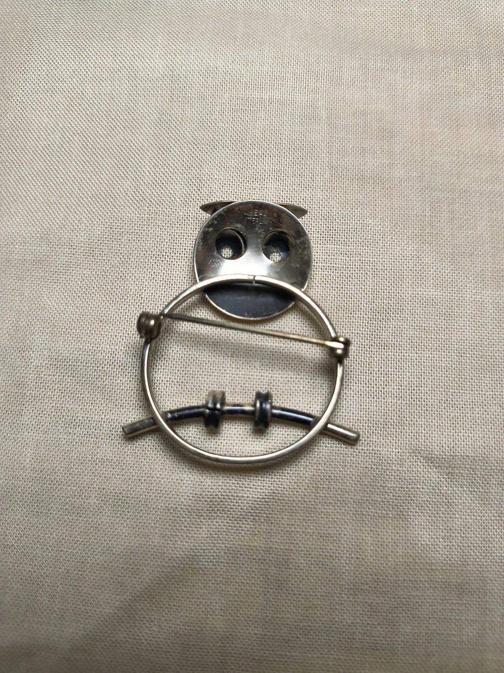 VTG Beau Sterling Silver Modernist Owl on Branch Brooch Pin Mid Century
